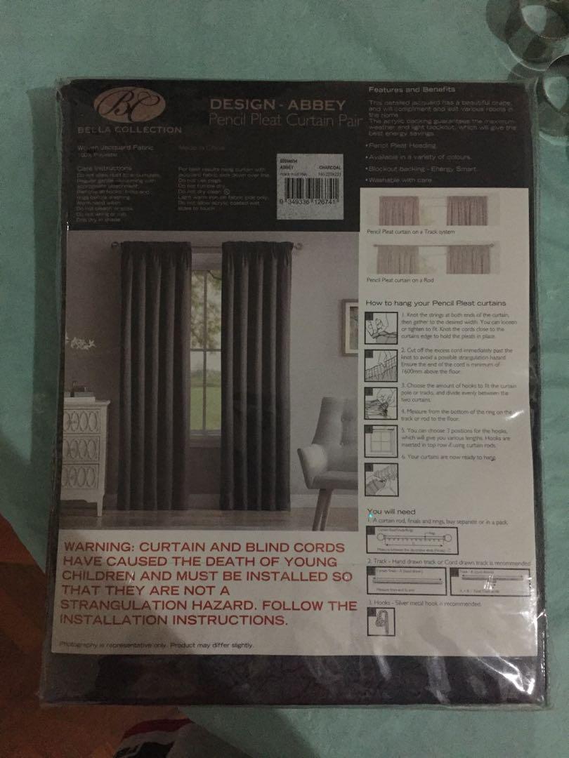 All Must Go Design Abbey Charcoal Coloured Curtains Furniture