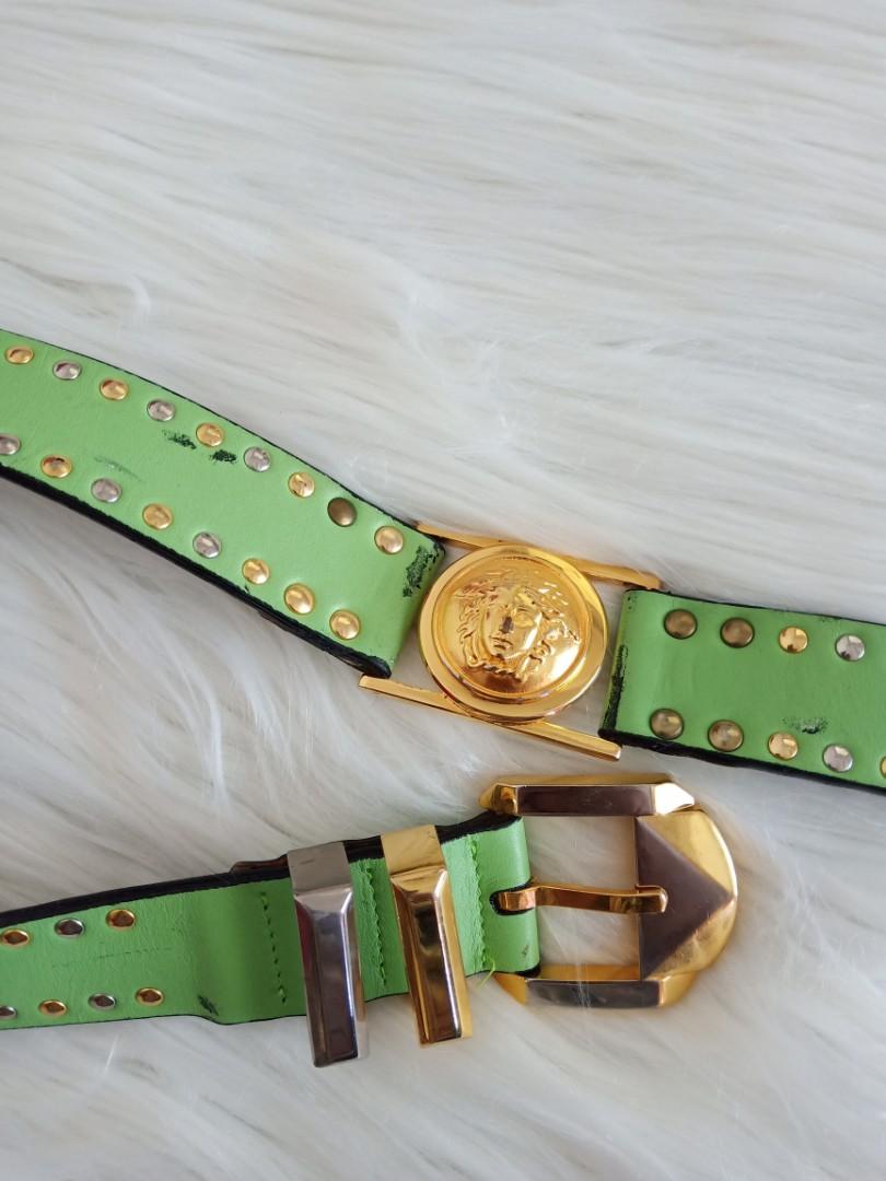 Lot - Vintage Versace Medusa White Leather Belt