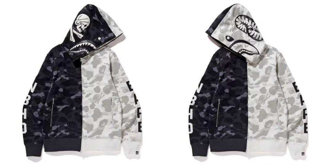 Bape neighbourhood shark hoodie Men s Fashion Tops Sets Hoodies on Carousell