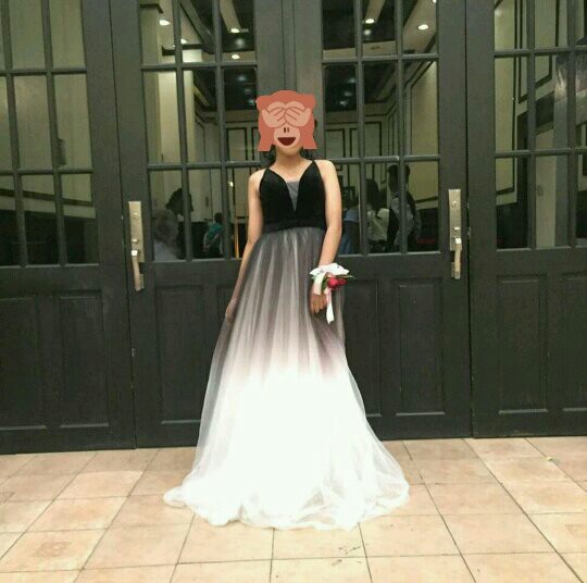 black to white ombre dress