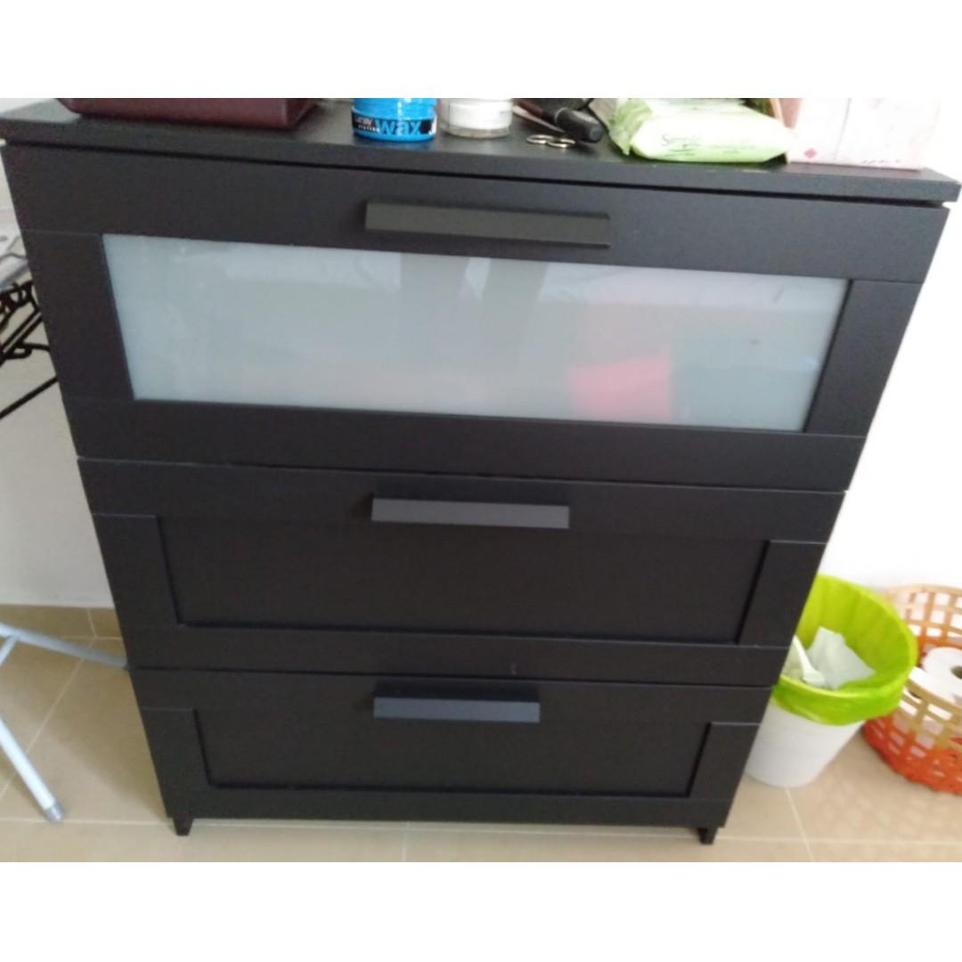 Black Ikea Chest Of Drawers Furniture Shelves Drawers On Carousell