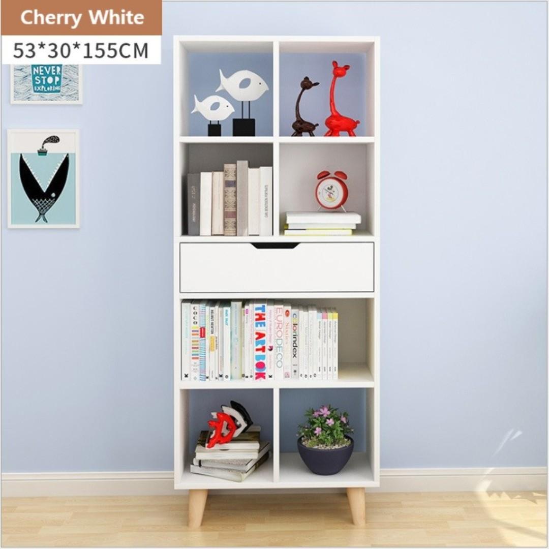 Bookshelf W Drawer White Furniture Shelves Drawers On Carousell