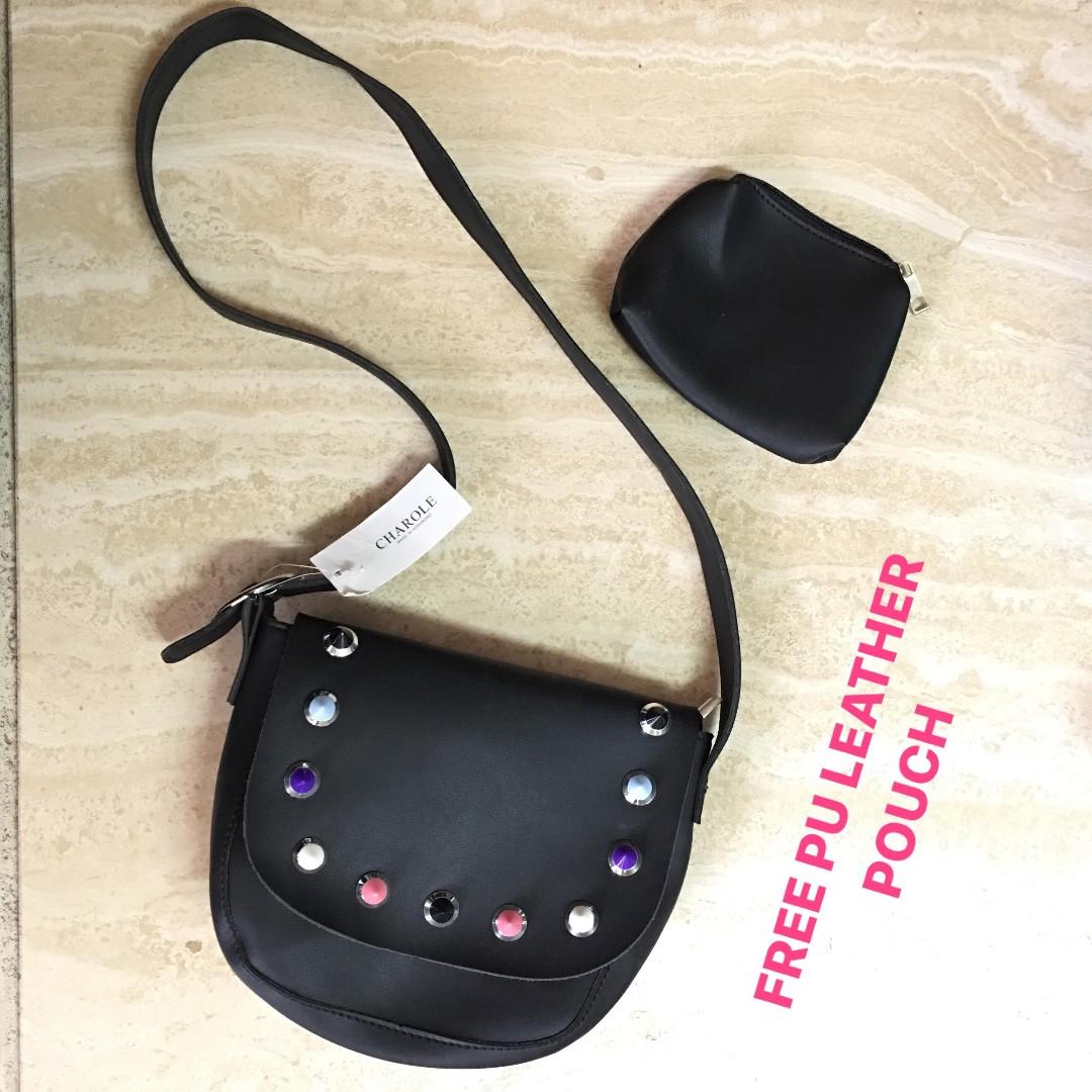 pu leather sling bag