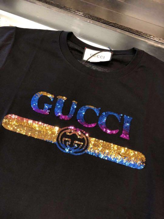 gucci sequin logo t shirt
