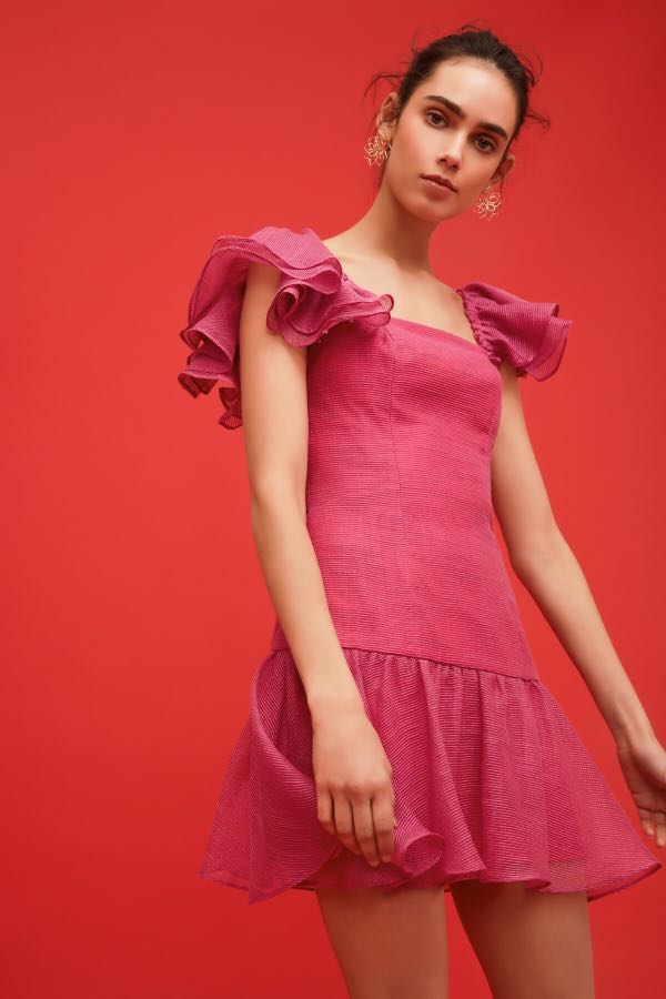 keepsake ruffle mini dress