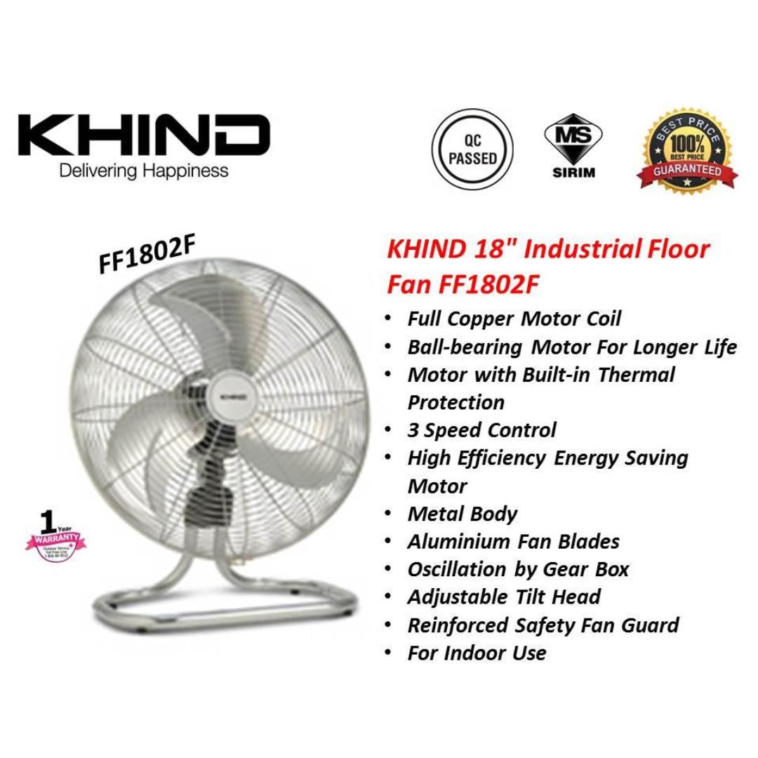 Khind Industrial Floor Fan 18 Ff1802f New Set Promotion Now