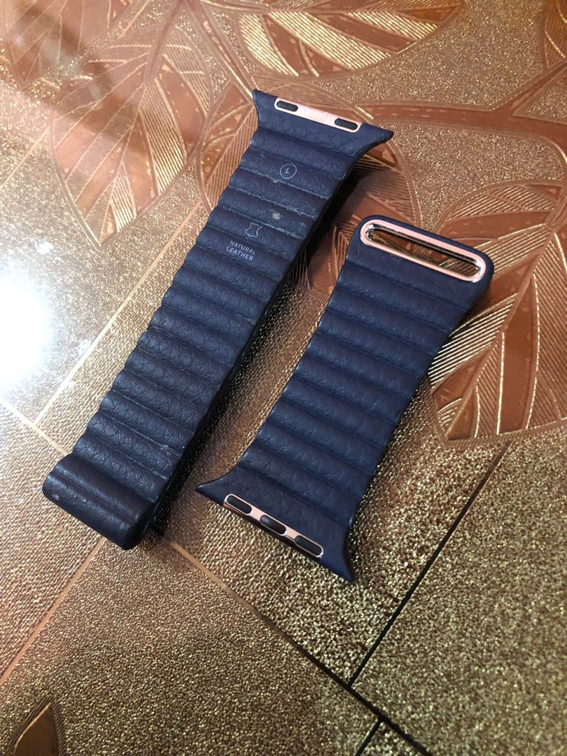 apple watch leather loop midnight blue