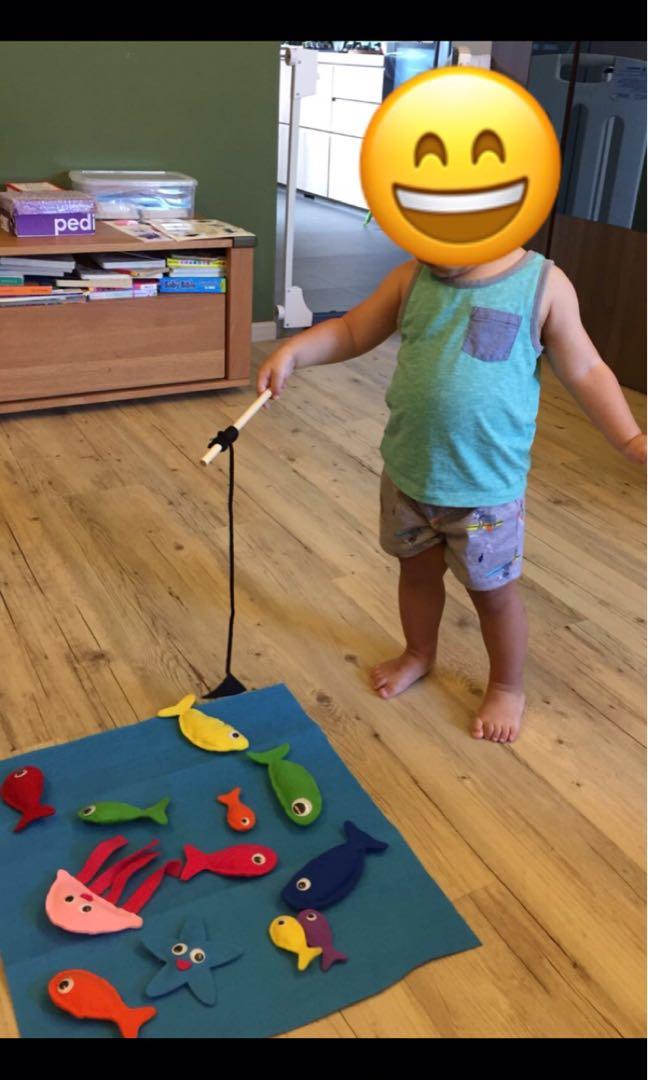 Magnetic fishing game with felt sea animals and fishing rod, Hobbies ...