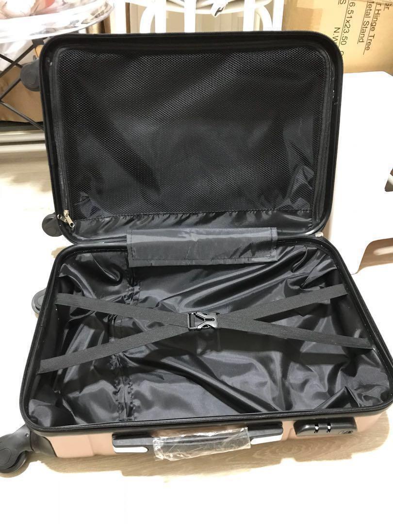 Metallic Rose Gold Swivel Wheel Cabin Luggage, Travel, Travel Essentials, Luggage on Carousell