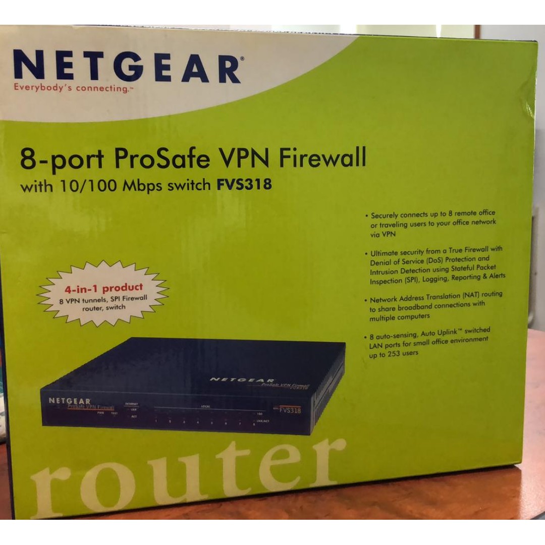 NETGEAR Port ProSafe VPN Firewall with 10/100 Mbps Switch FVS318,  Computers  Tech, Parts  Accessories, Networking on Carousell