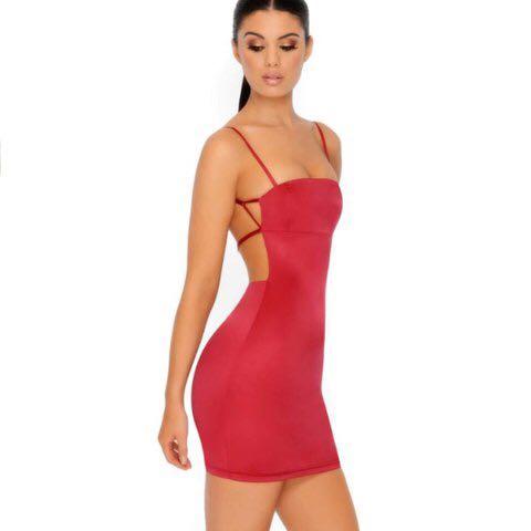 wine satin mini dress