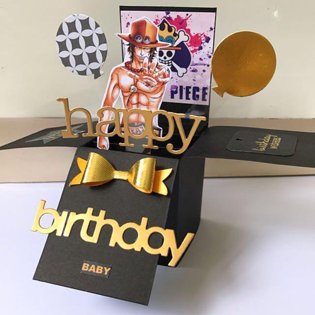 One Piece Ace Birthday Theme Handmade Pop Up Card Hobbies Toys Stationery Craft Occasions Party Supplies On Carousell