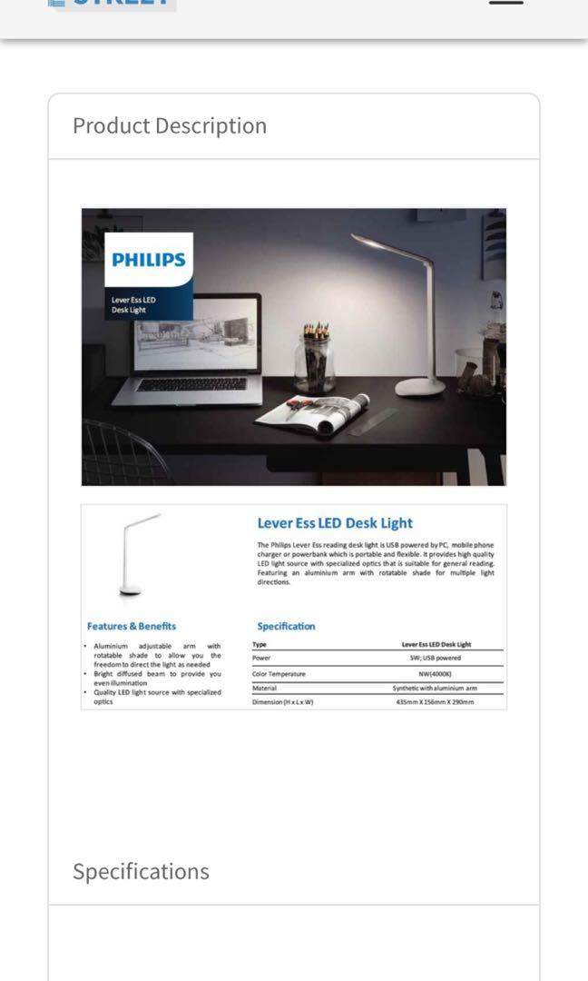 Philips desk light 72016 sale