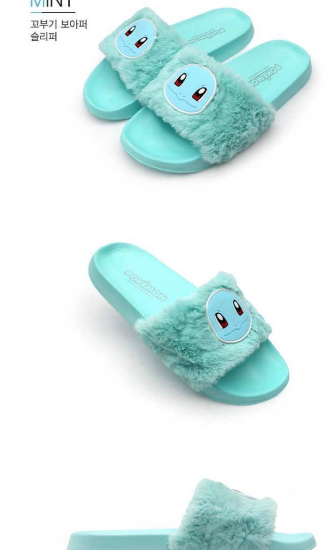 PO POKEMON BOA FUR SLIPPERS JIGGLYPUFF SNORLAX PIKACHU SQUIRTLE Women s Fashion Footwear Flipflops and Slides on Carousell