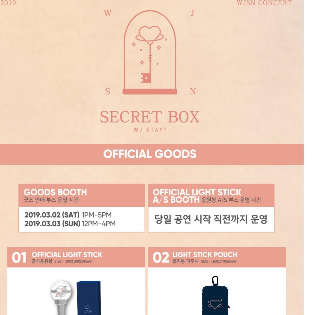Po Wjsn 2nd Concert Secret Box Merchandise Entertainment K Wave On Carousell Check out our official merch selection for the very best in unique or custom, handmade pieces from our shops. wjsn 2nd concert secret box merchandise