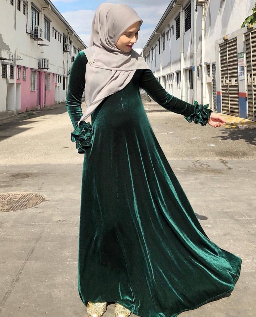 Jubah emerald green shop