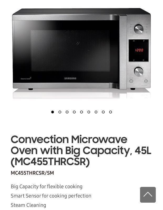 Samsung 45L Convection Microwave Oven (MC455THRCSR), TV & Home