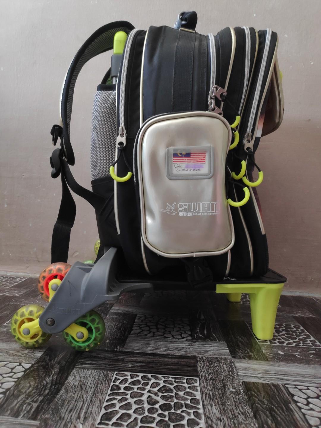 School Bag Beg sekolah trolley swan ultraman