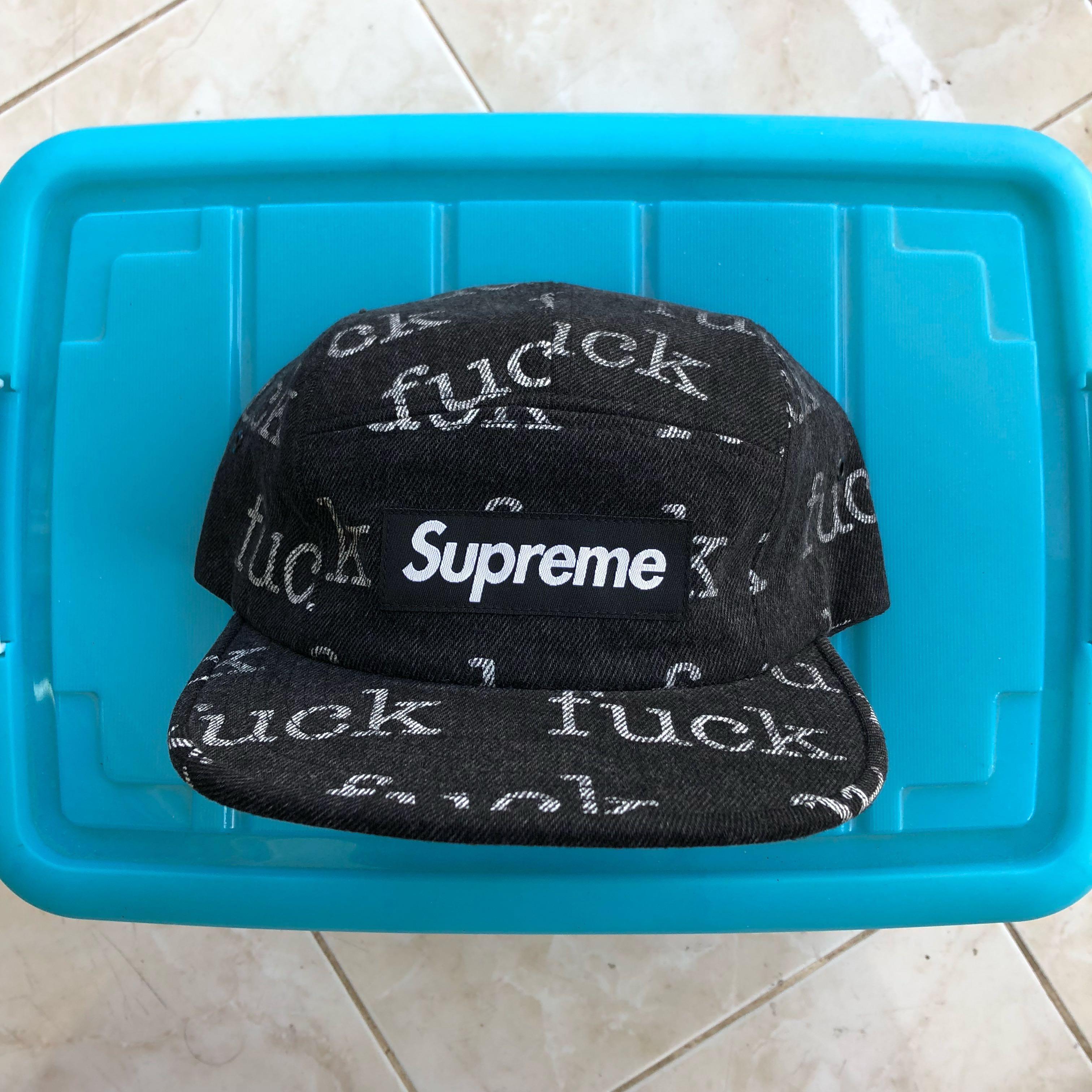 Supreme fuck denim camp cap, Men's Fashion, Watches & Accessories