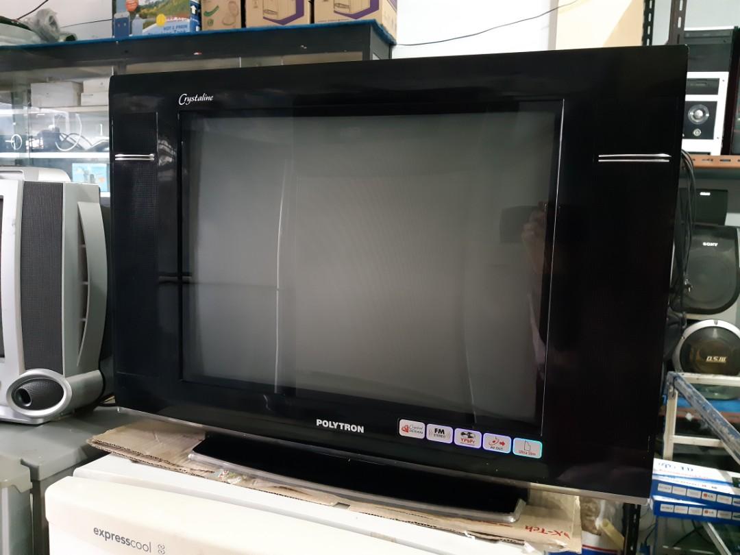 tv tabung 21" Polytron Crystaline, slim, Elektronik, TV & Perlengkapan