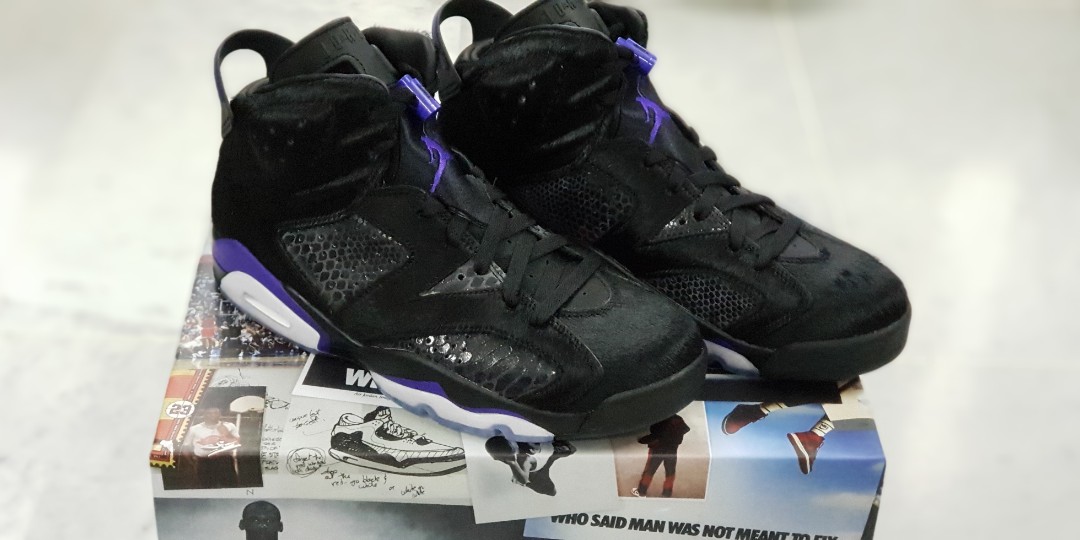 Black pony hair jordan 6 sale