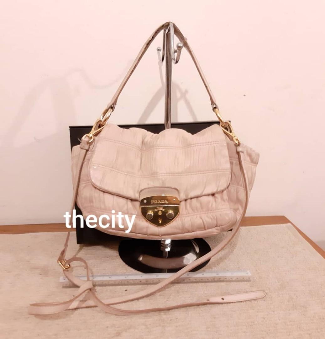 Prada nappa leather shoulder bag cheap