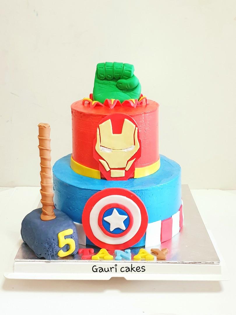 Avengers Theme Cake Food Drinks Baked Goods On Carousell