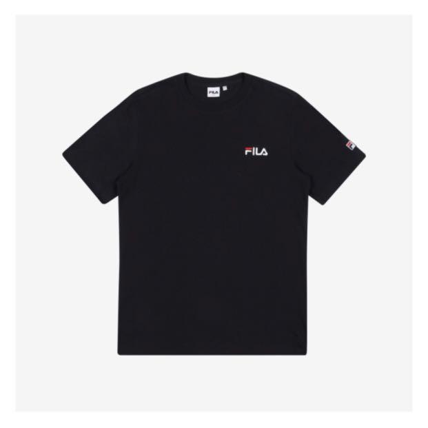 BNWT Embroidered Fila Small Logo Black Shirt Korea Size 95