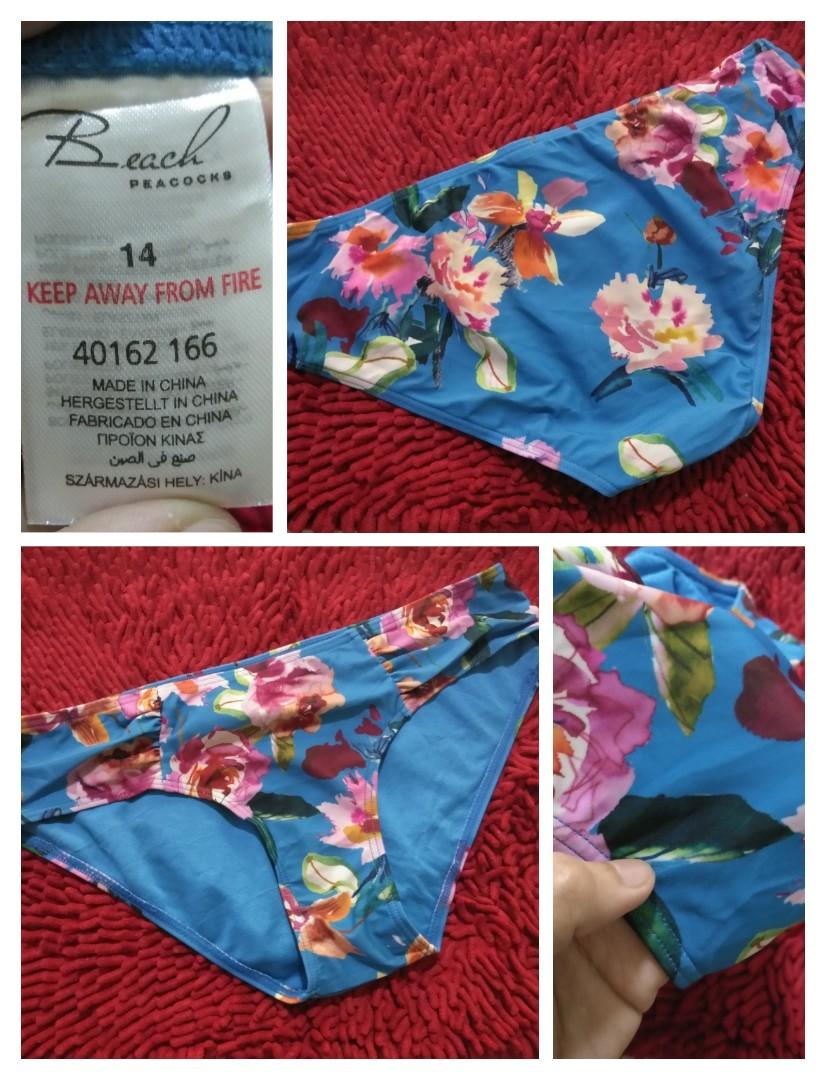 Brandnew Blue Floral XL Swimwear Underwear Beach Peacocks Brand