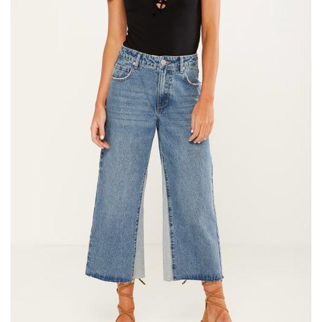 Cotton On Mid Rise Wide Leg Crop Jean Women s Fashion Bottoms Jeans Leggings on Carousell
