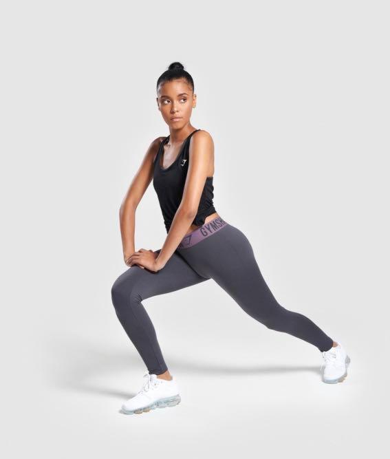 Gymshark Fit Legging Charcoal Purple Sports Sports Apparel On