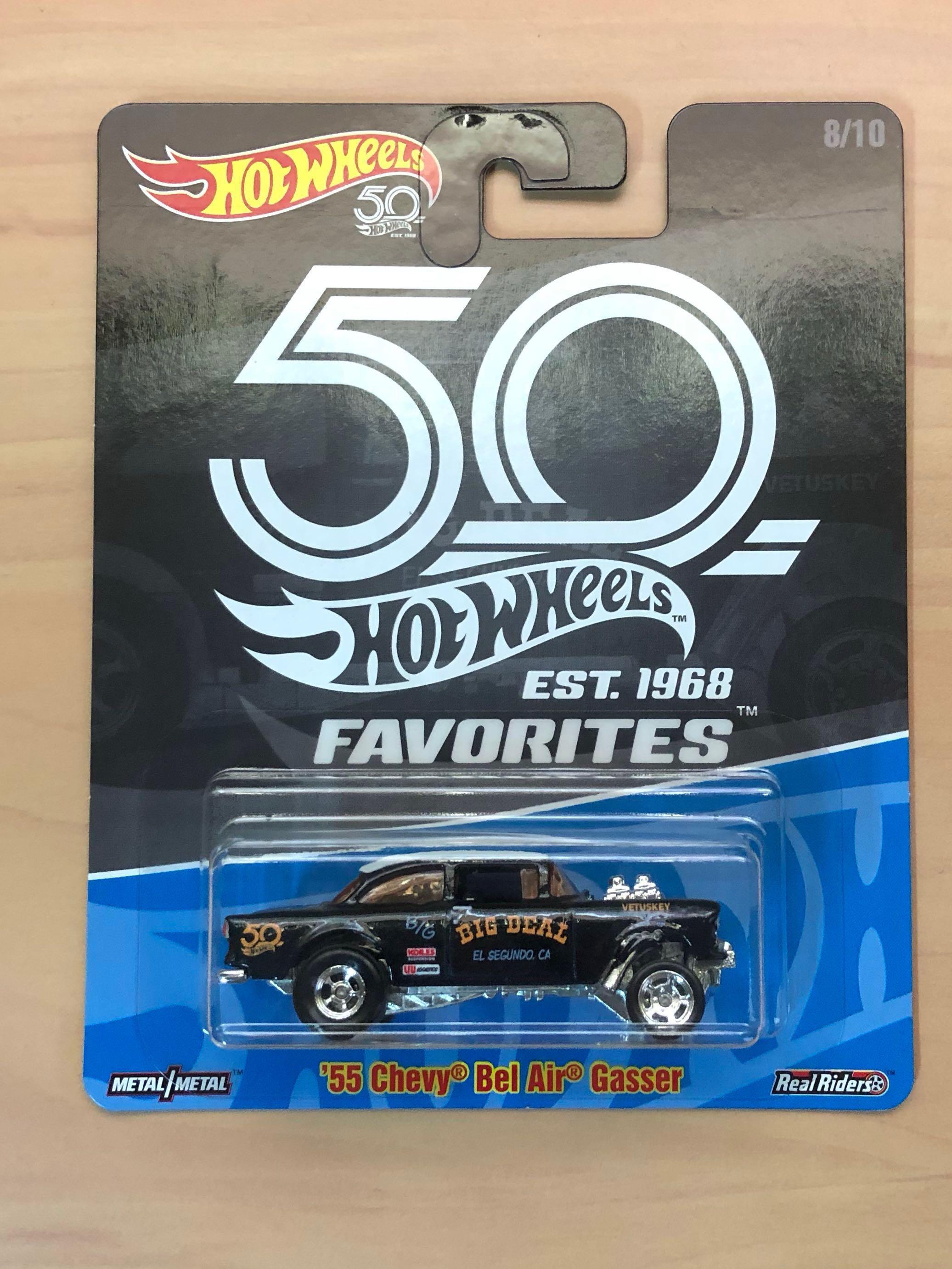 Hot Wheels 55 Chevy Bel-Air Gasser Real Riders ALL BLACK