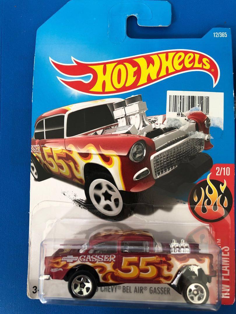 hot wheels 55 chevy hw flames