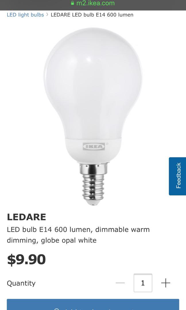Ikea LEDARE E14 light bulb Set of 3