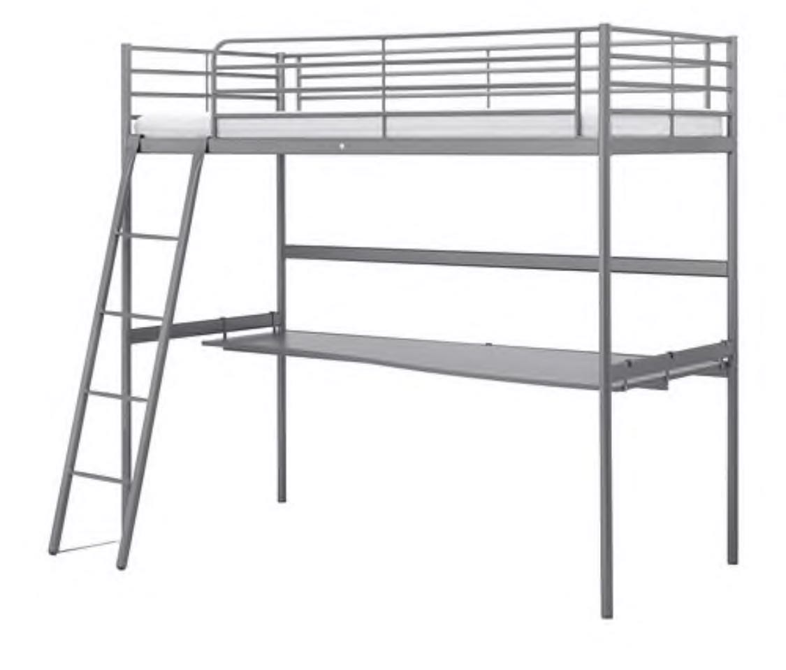 Ikea Loft Bed & Desk (8/10), Furniture & Home Living, Furniture, Bed