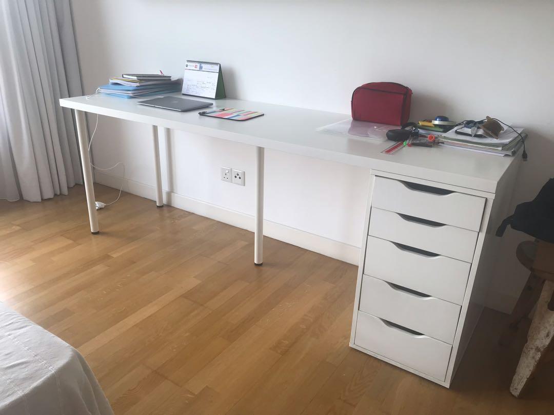 Ikea Study Desk, Furniture & Home Living, Furniture, Tables & Sets on