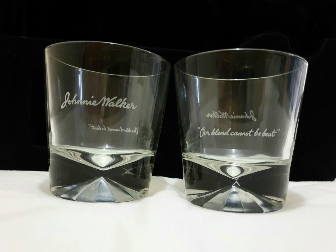 Johnnie Walker scotch whiskey glass tumbler, Furniture & Home Living