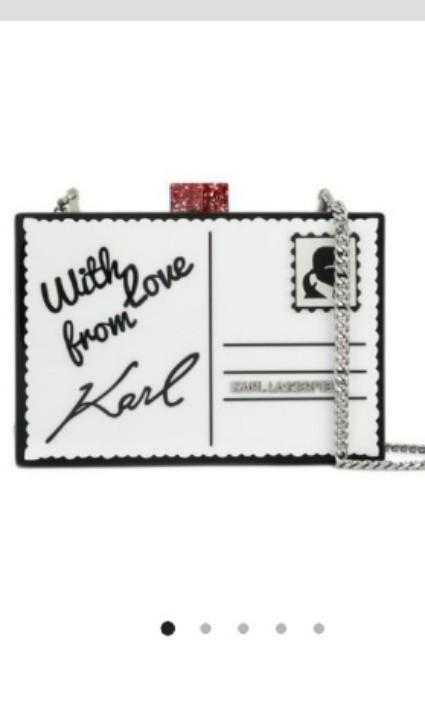 Karl Lagerfeld Women's Karl Postcard Minaudiere Bag - White