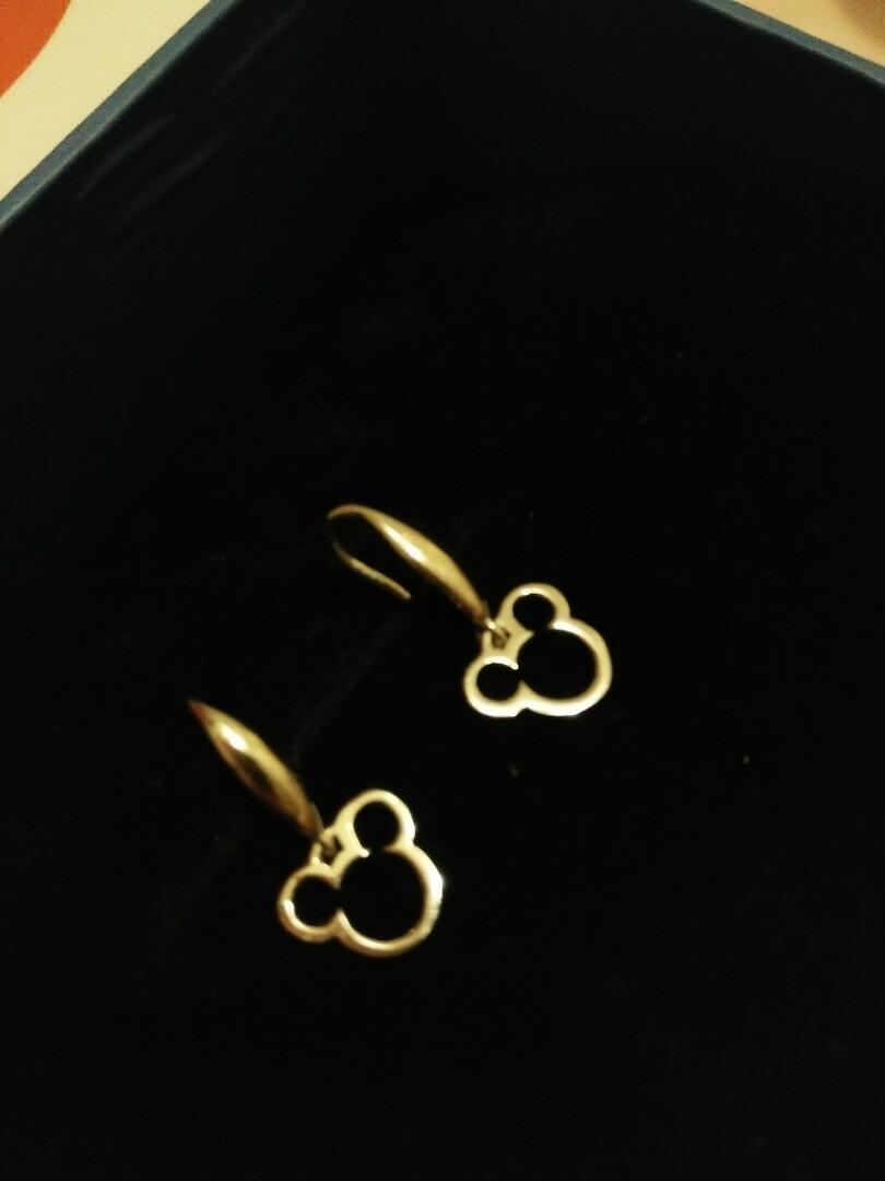 White gold hotsell mickey mouse earrings
