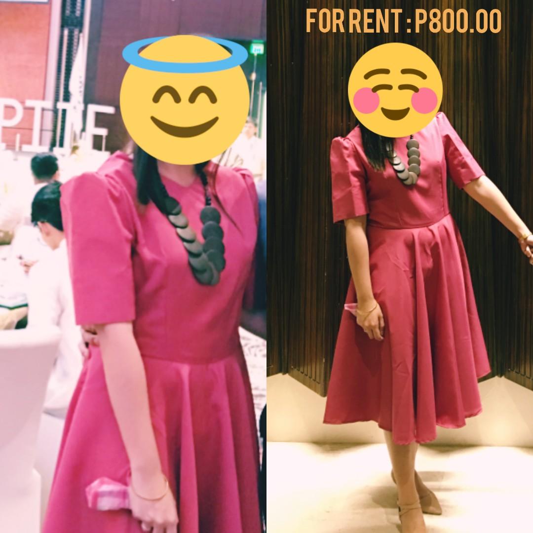 old rose filipiniana dress
