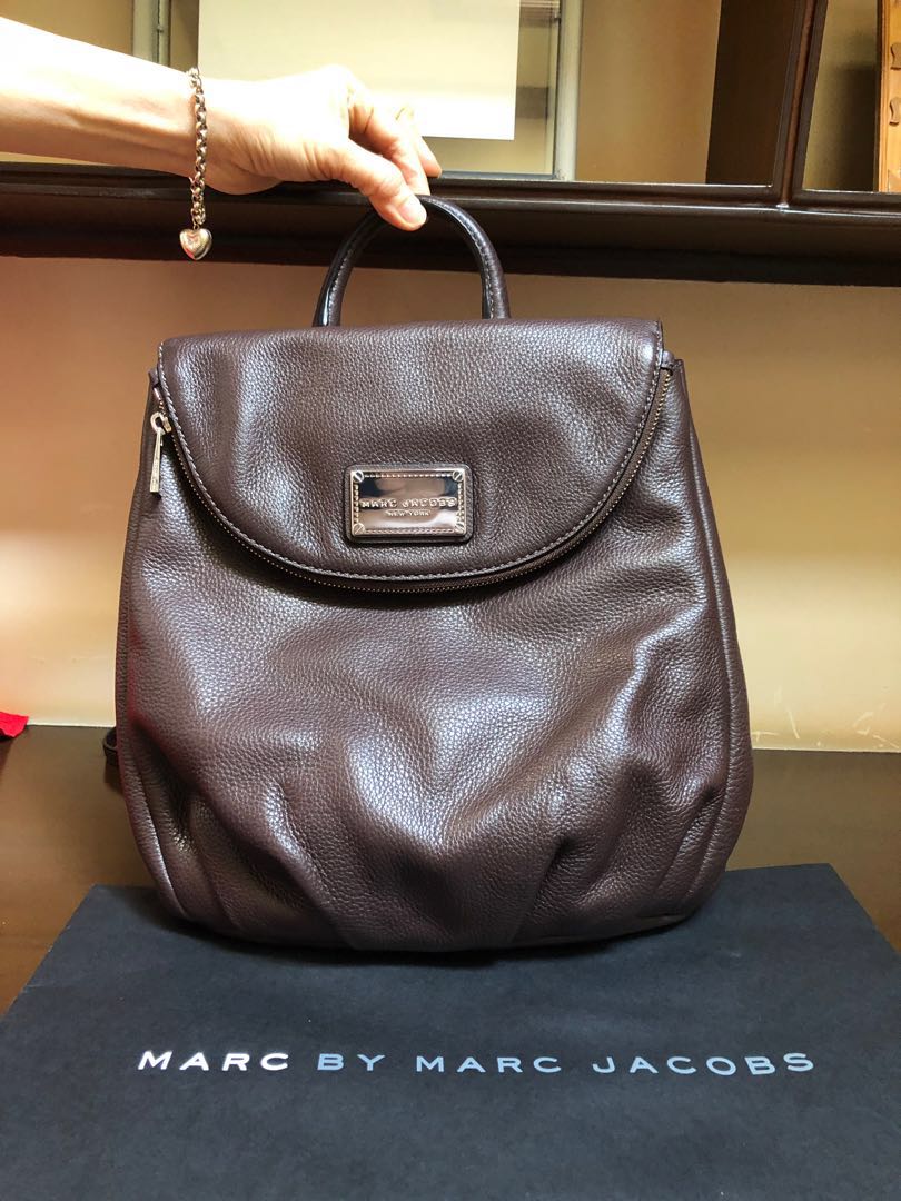 original marc jacobs brown cow leather backpack