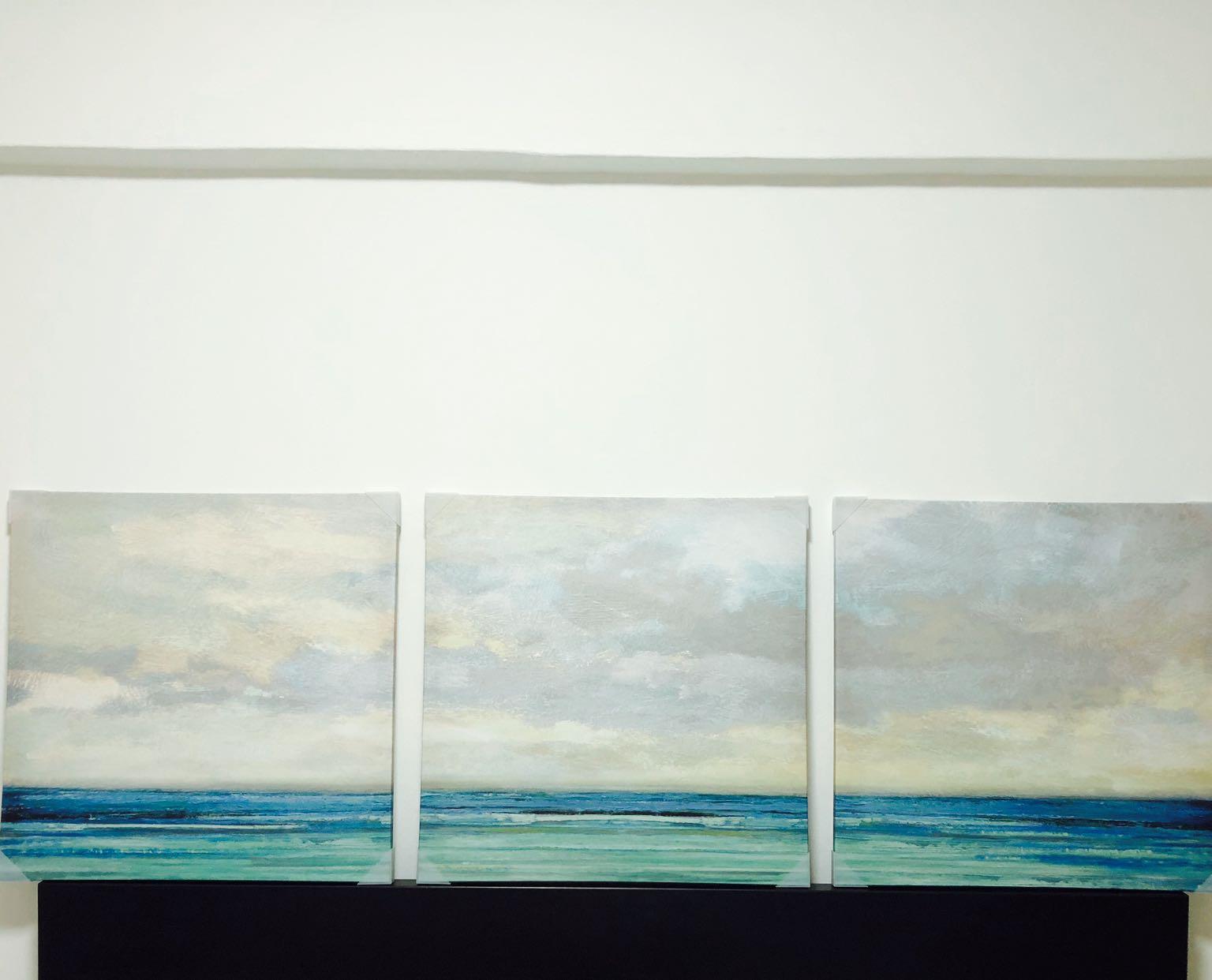NEW IKEA Wall Picture Set Of 3 PJATTERYD On Canvas Ocean Sky 