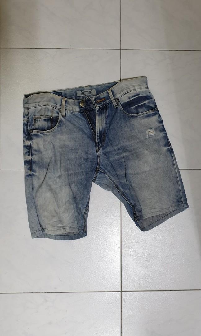 men's pull on denim shorts