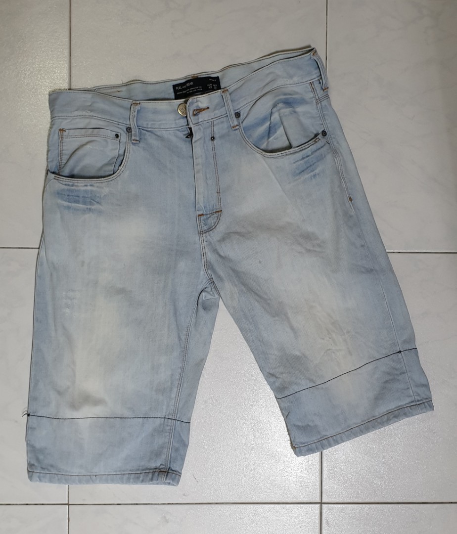 men's pull on denim shorts