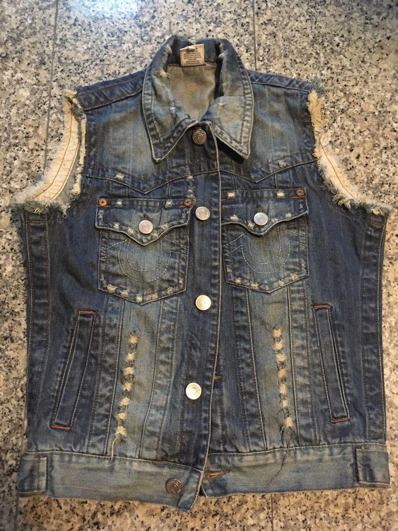 true religion denim vest