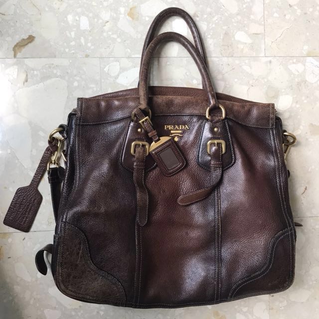 vintage prada leather bag
