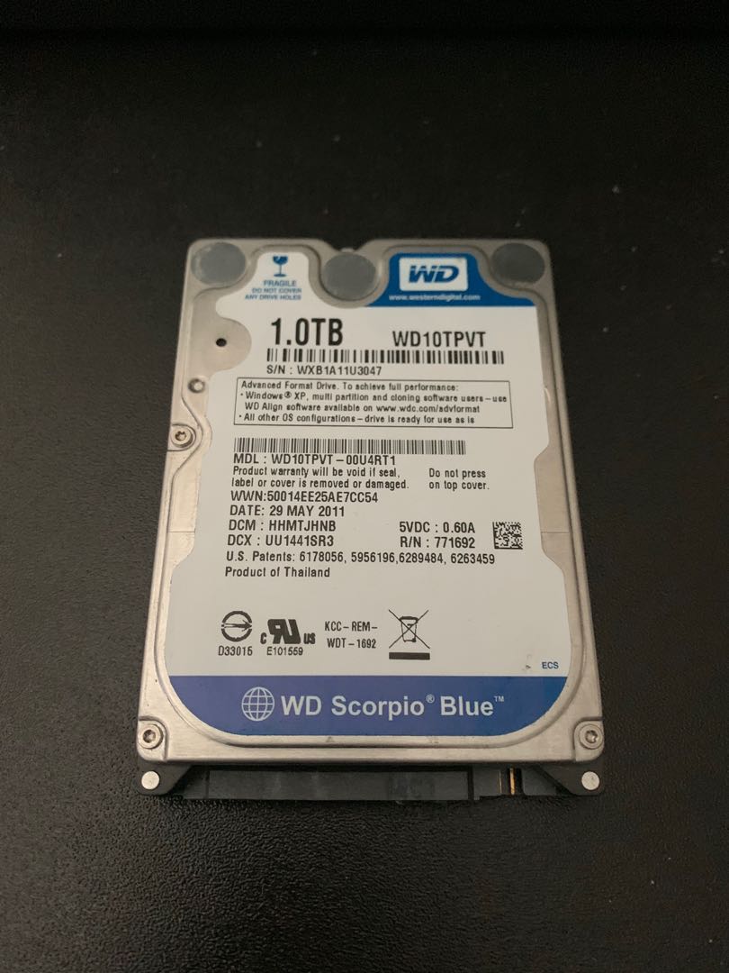 WD blue 1TB 2.5”, Computers & Tech, Parts & Accessories, Hard Disks ...