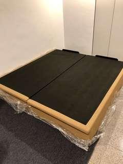 Storage Bed Solid Teak Wood King Size