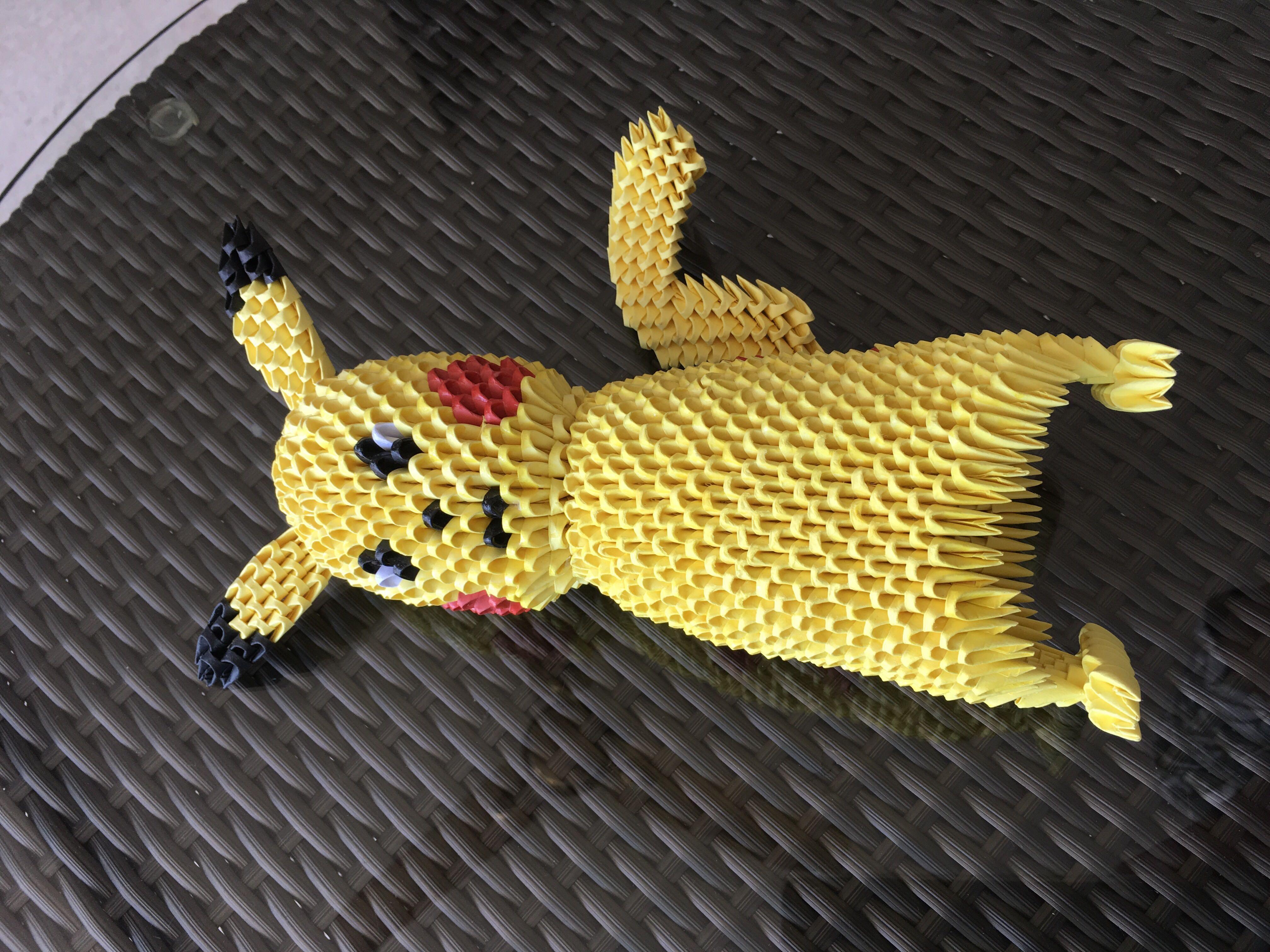 3d Origami Pikachu Design Craft Handmade Craft On Carousell