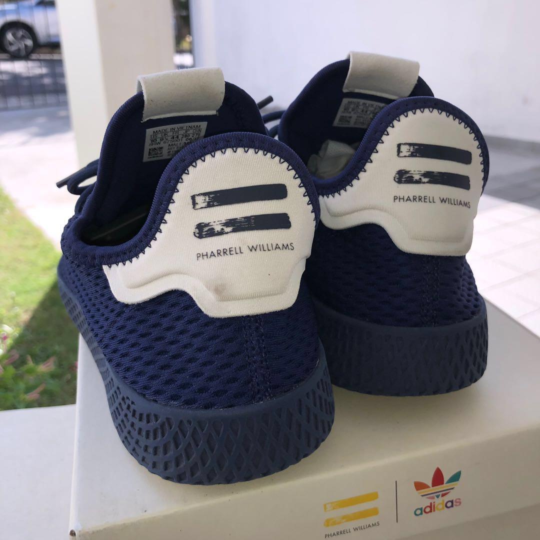 Adidas x pharrell williams navy discount tennis hu shoes